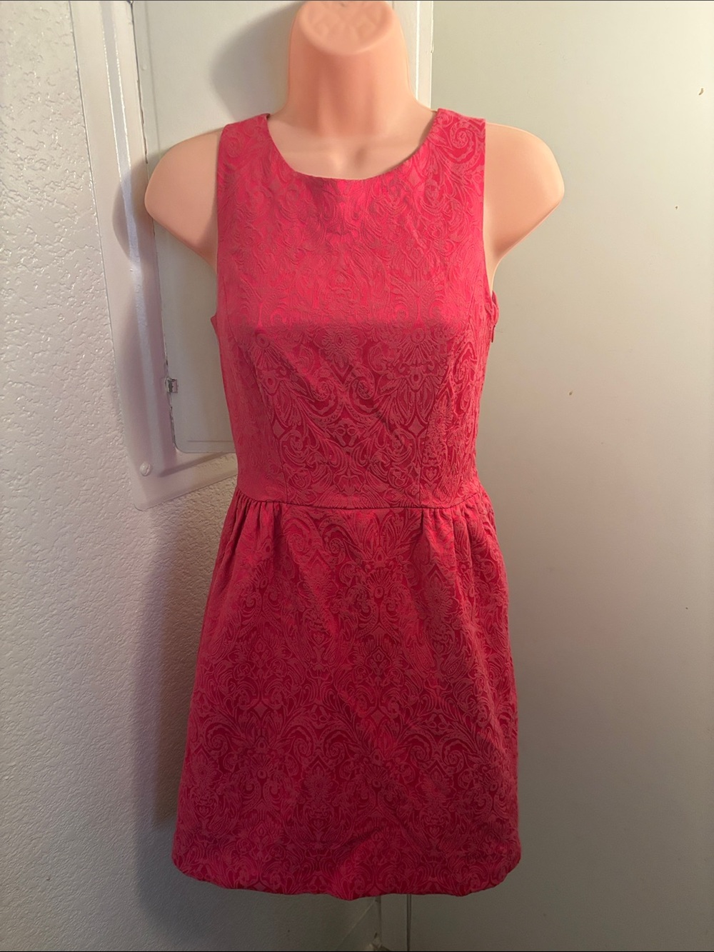 ERIN by Erin Fetherston Fuschia Sleeveless Textured Bow Back Dress